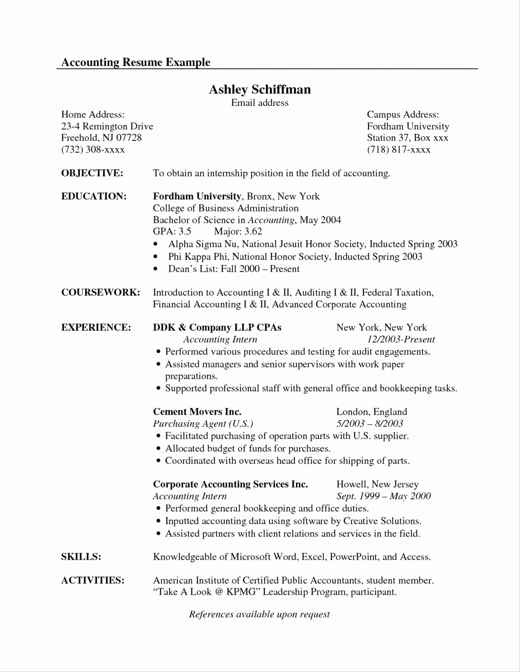 27 Accounting Internship Cover Letter In 2020 Resume with regard to size 1680 X 2173