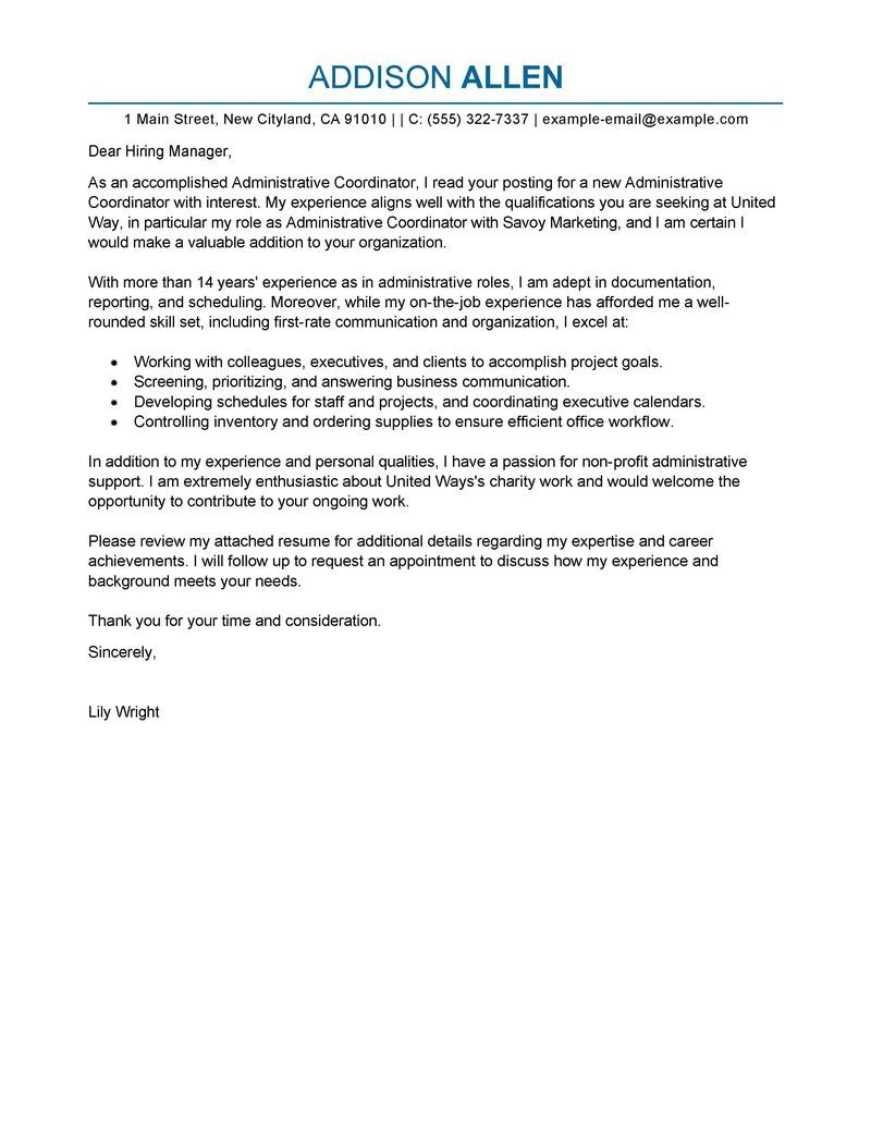 a good cover letter for aged care