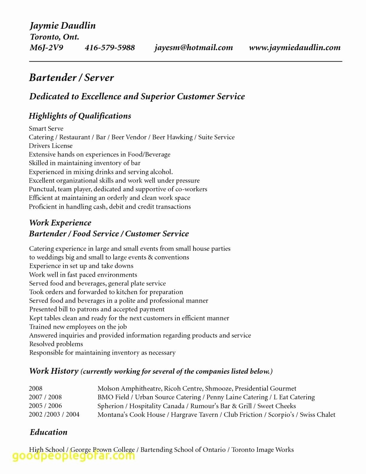 27 Cover Letter For Bartender In 2020 Resume No with regard to size 1224 X 1584