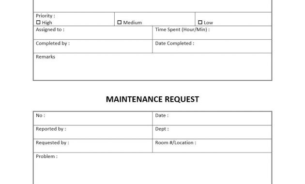 28 Maintenance Service Request Form Template In 2020 intended for measurements 1020 X 1320