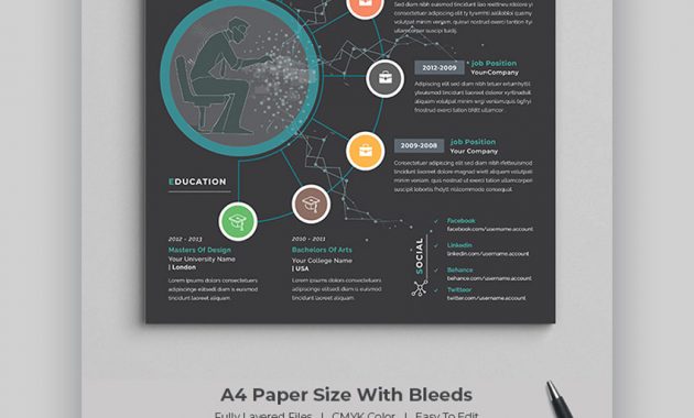 30 Best Infographic Resume Cv Templates Creative Examples inside sizing 850 X 1742