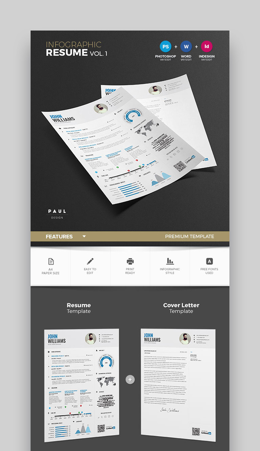 30 Best Infographic Resume Cv Templates Creative Examples throughout size 850 X 1477