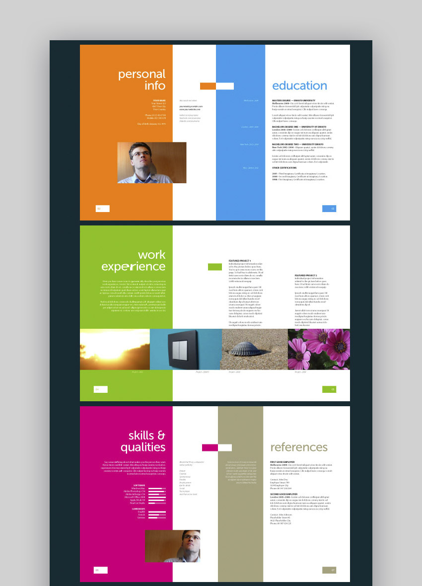 30 Cool Colorful Resume Cv Templates To Stand Out throughout size 850 X 1180