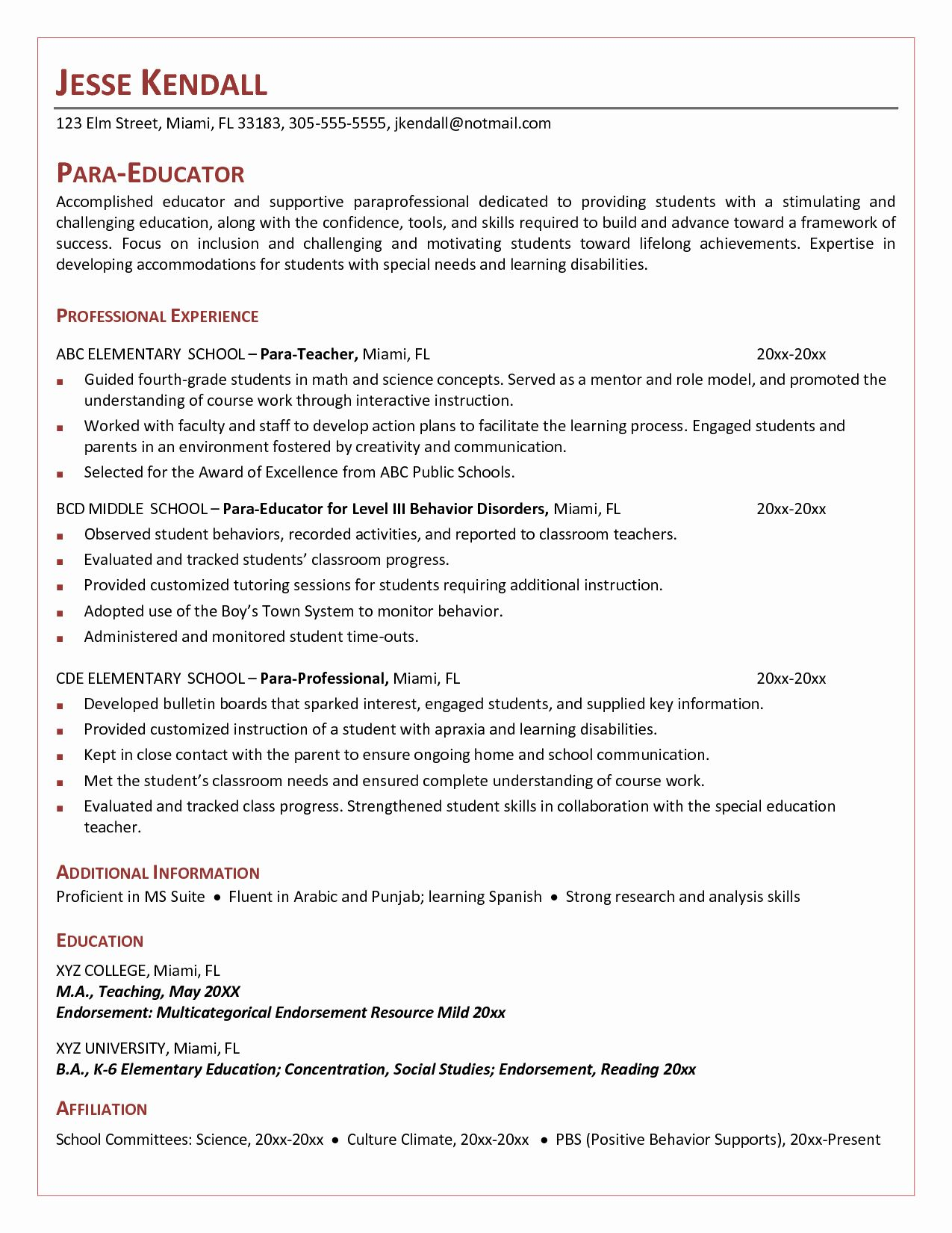 30 Letter Of Recommendation For Paraprofessional In 2020 in dimensions 1275 X 1650