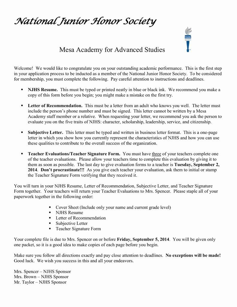 30 Recommendation Letter For Honor Society In 2020 within proportions 791 X 1024