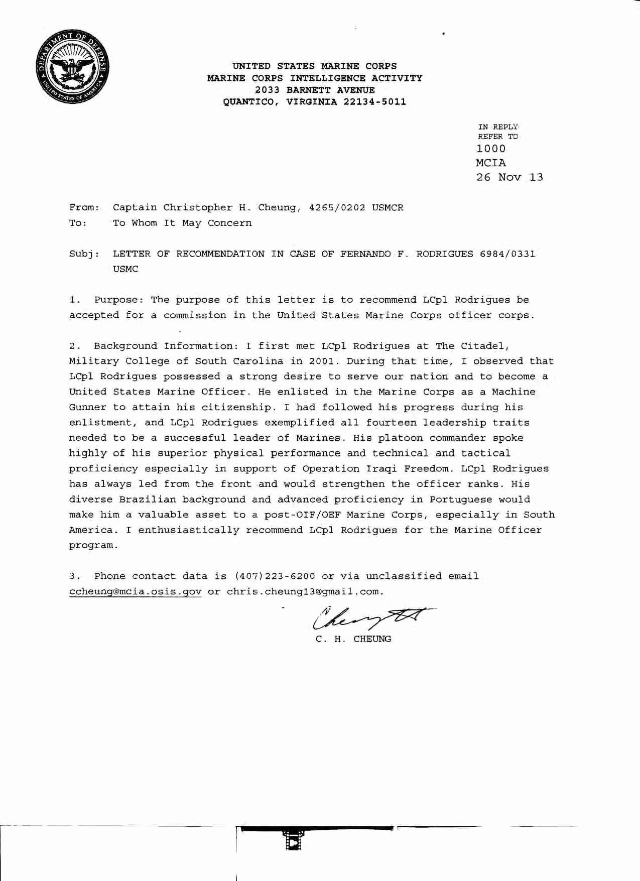 30 Warrant Officer Letter Of Recommendation In 2020 Letter inside sizing 1275 X 1755