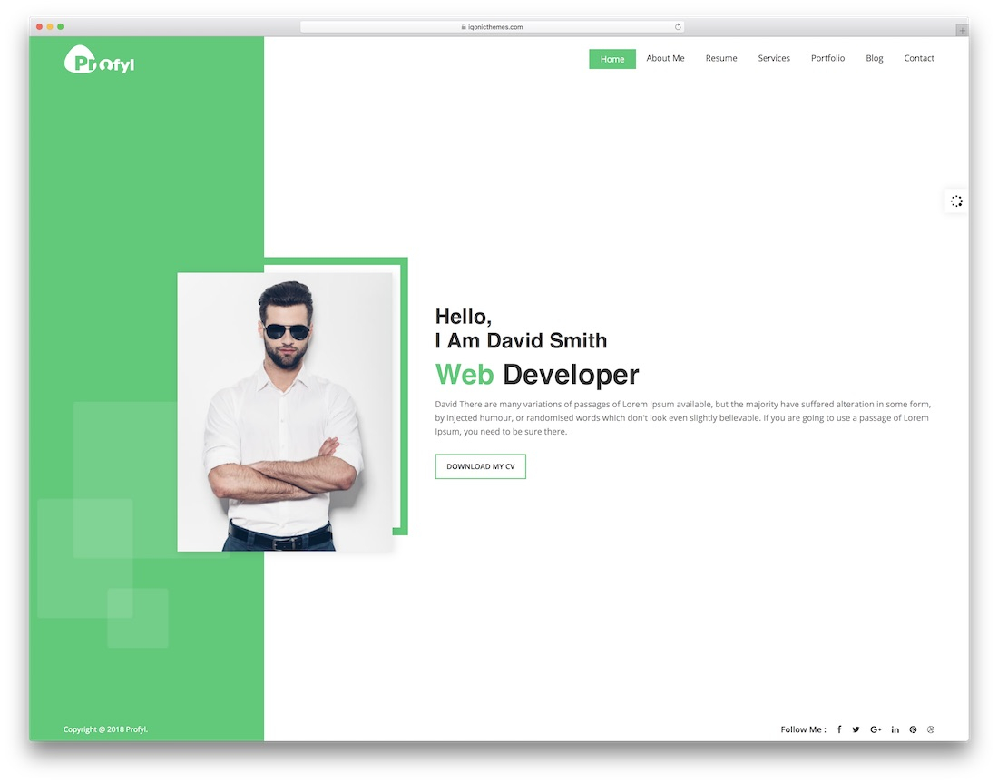 32 Best Html5 Resume Templates For Personal Portfolios 2020 in proportions 1100 X 863