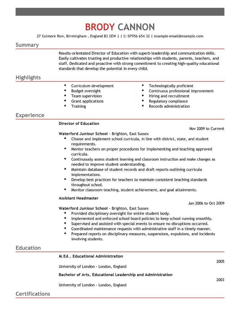 32 Lovely Teacher Resume Examples 2017 In 2020 Teacher within size 800 X 1035