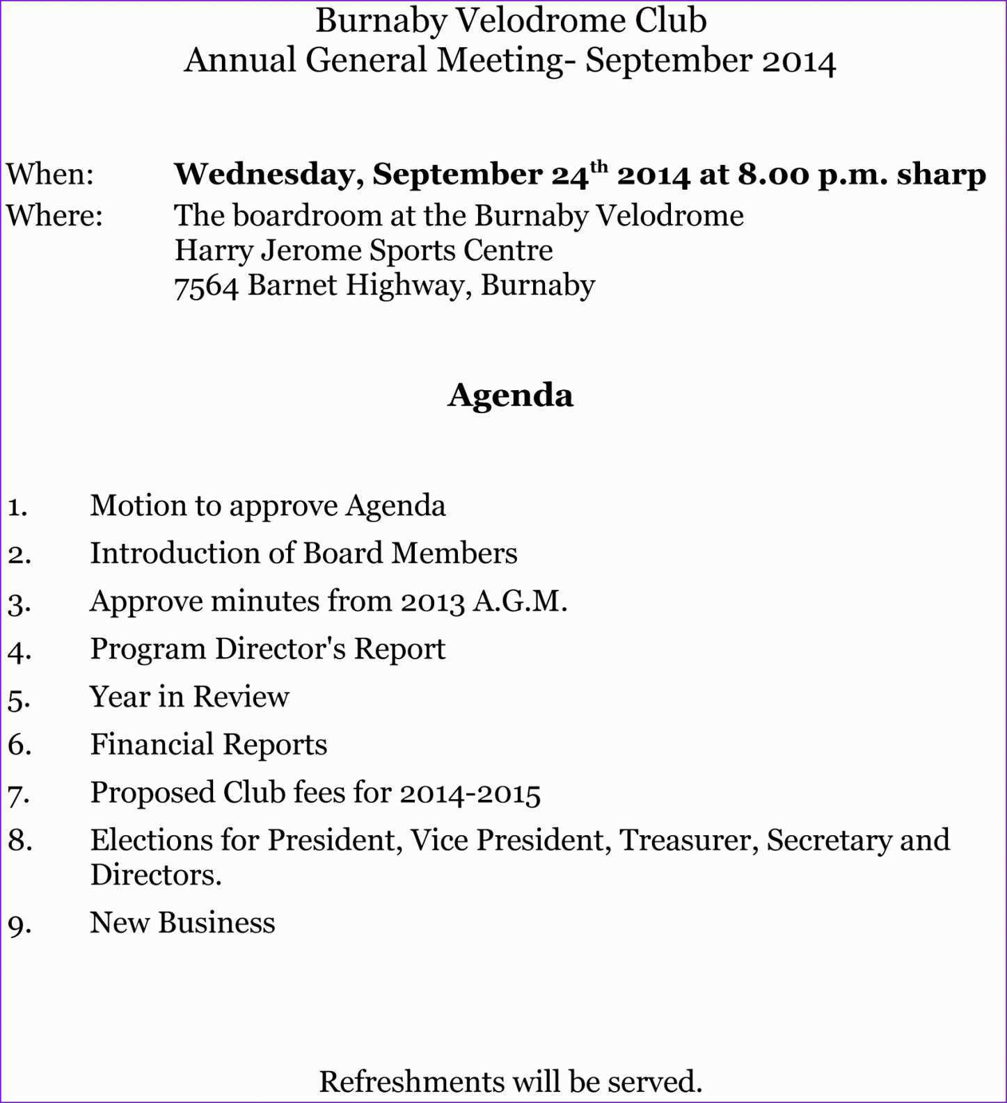 34 The Best Club Agm Agenda Template For Ms Word With Club intended for dimensions 1447 X 1586