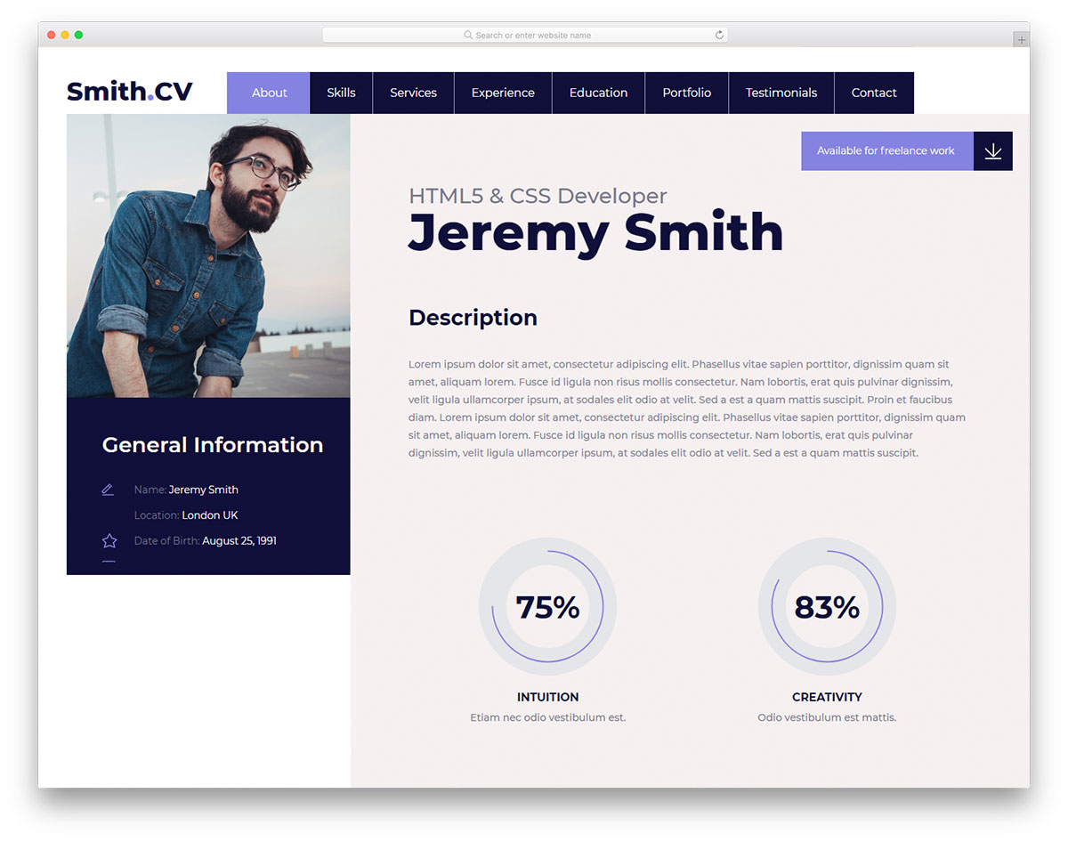 36 Free Bootstrap Resume Templates For Effective Job Hunting pertaining to measurements 1200 X 946