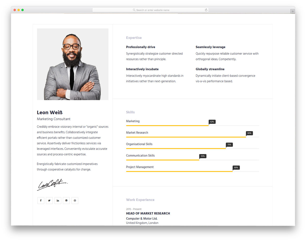 36 Free Bootstrap Resume Templates For Effective Job Hunting throughout sizing 1200 X 946