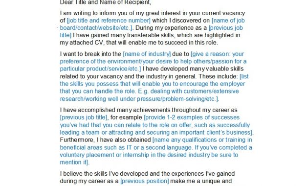 39 Professional Career Change Cover Letters Templatelab for measurements 837 X 1241