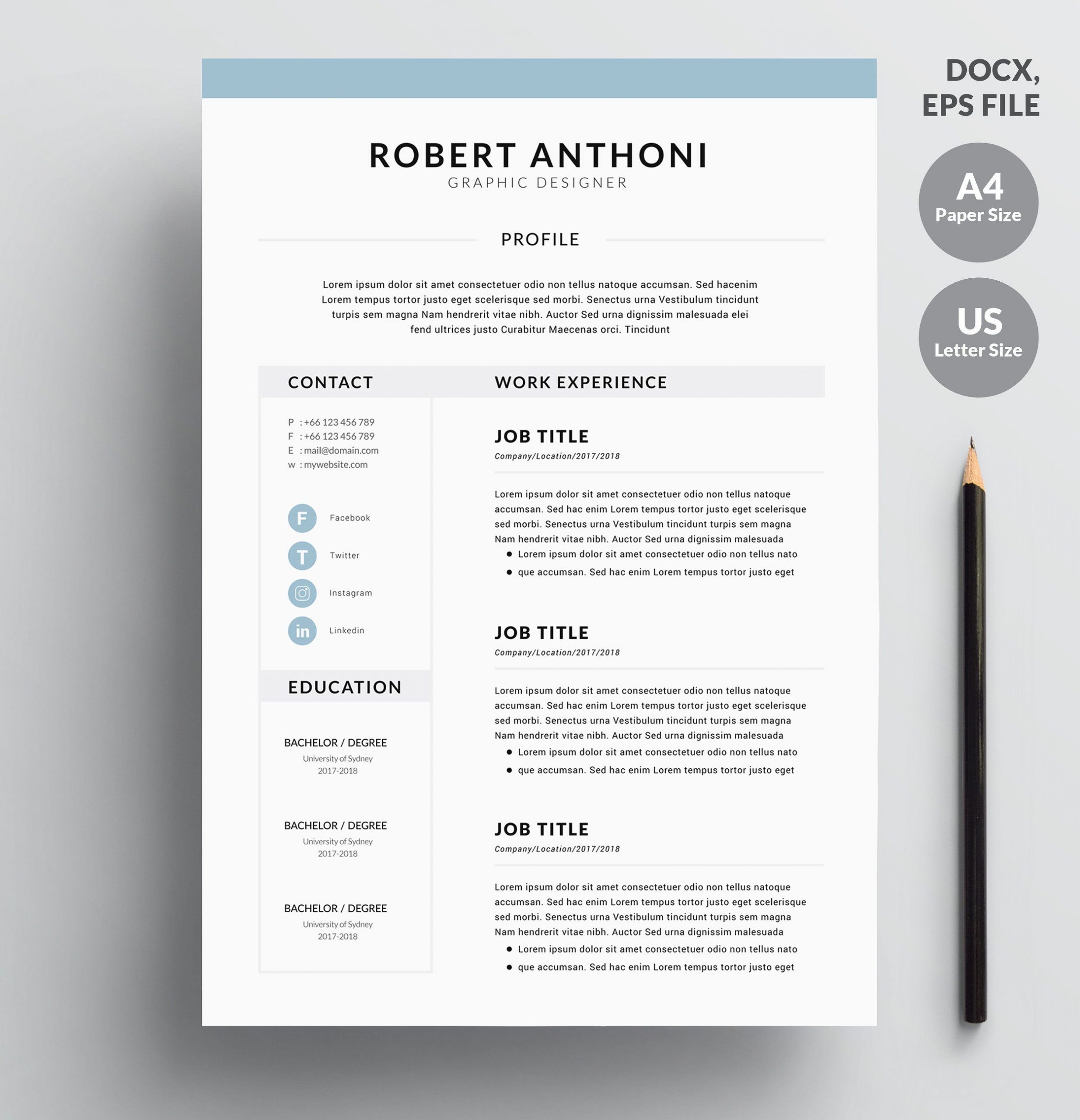 4 Page Resume Cv Template For Word Cv Template Resume in proportions 2500 X 2592
