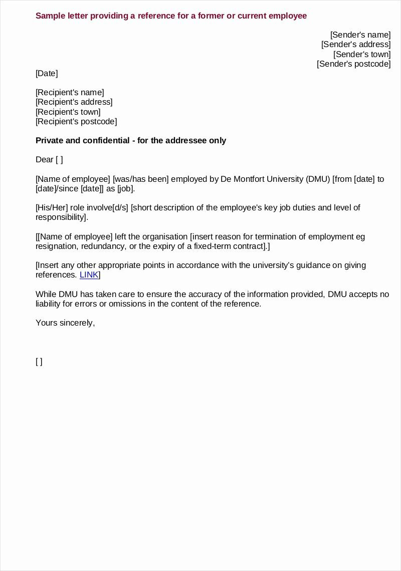 40 Employment Letter Of Recommendation Template In 2020 with sizing 800 X 1140