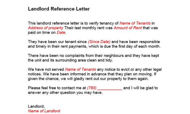 40 Landlord Reference Letters Form Samples Templatelab regarding proportions 900 X 1165