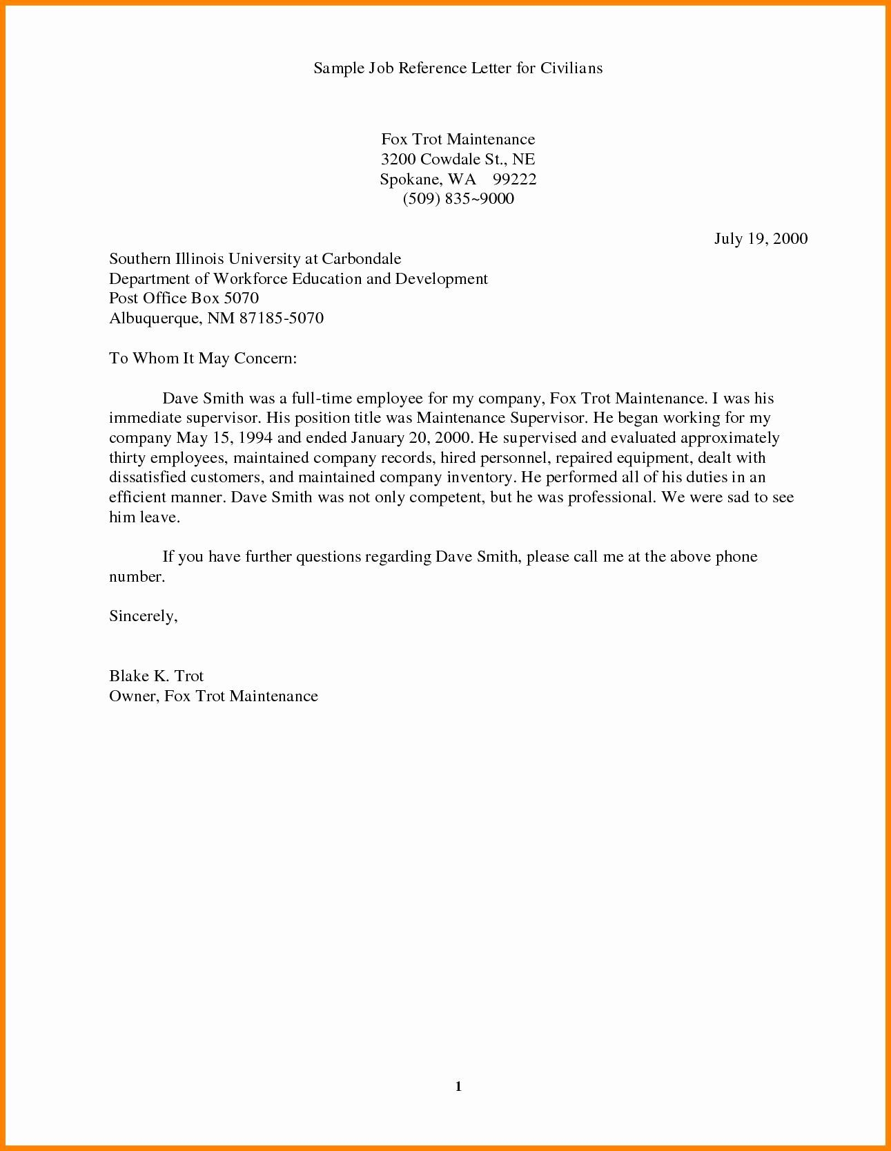 40 Reference Letter For A Job Employment Reference Letter for proportions 1291 X 1666