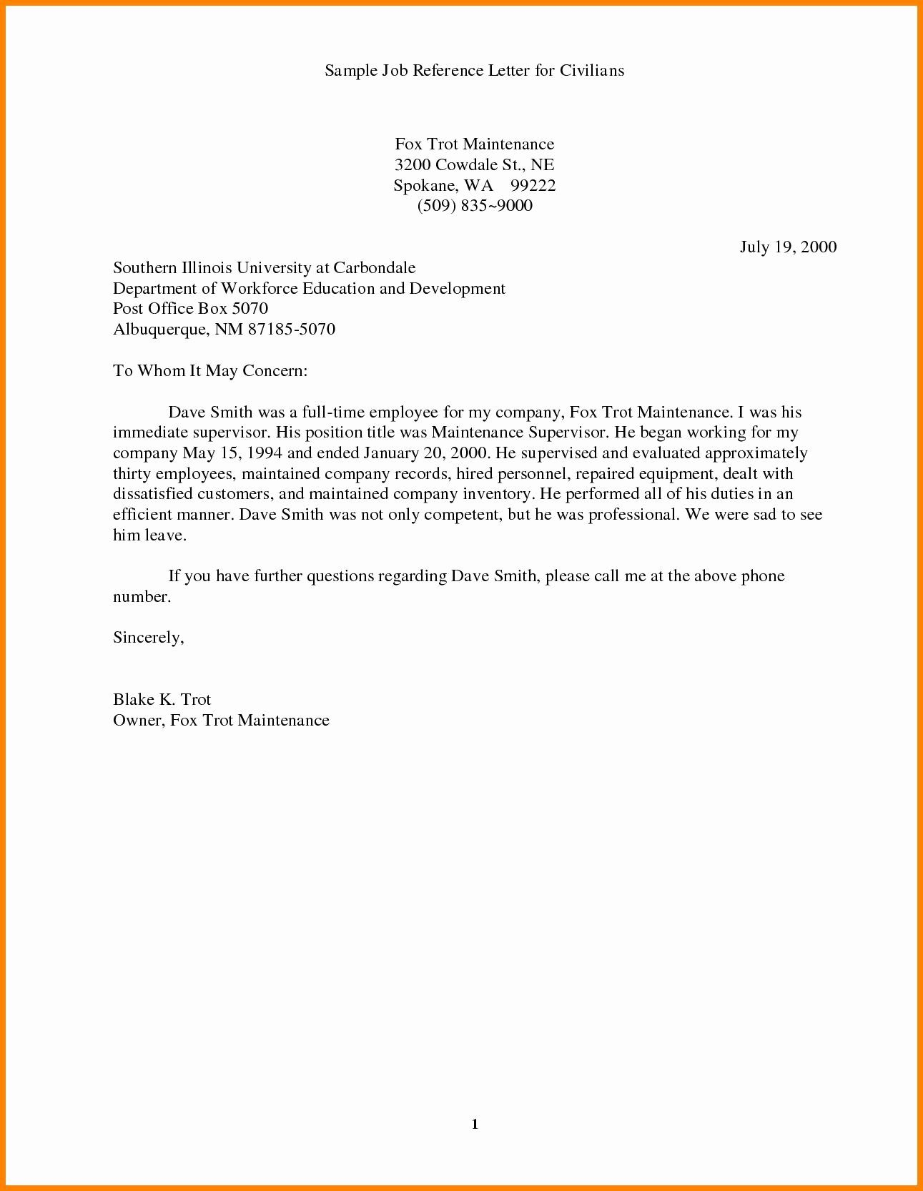 40 Reference Letter For A Job Employment Reference Letter pertaining to measurements 1291 X 1666