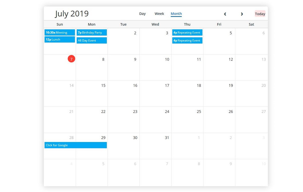5 Best Free Bootstrap Calendars 2019 Colorlib within measurements 1200 X 761