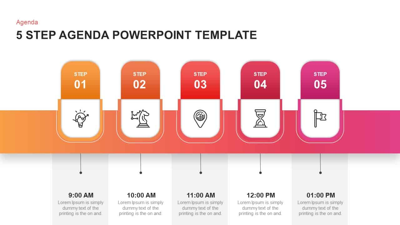 5 Step Agenda Powerpoint Template And Keynote Slide throughout sizing 1280 X 720