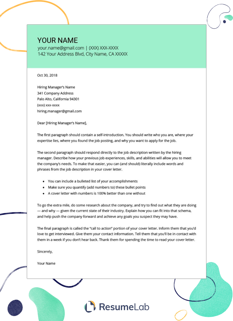 50 Free Cover Letter Templates For Word Modern Simple More with dimensions 800 X 1100
