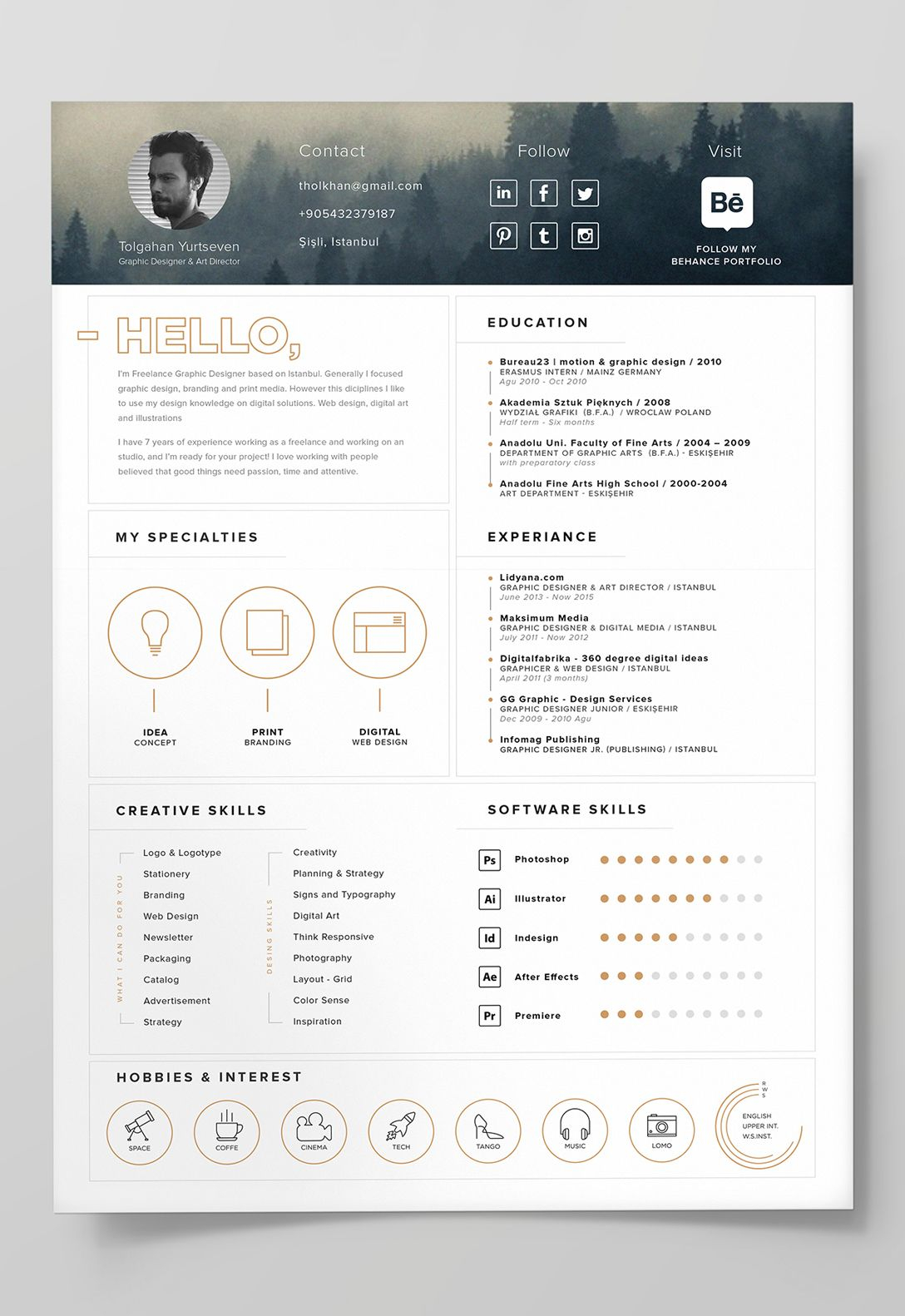 7 Free Editable Minimalist Resume Cv In Adobe Illustrator throughout size 1088 X 1582