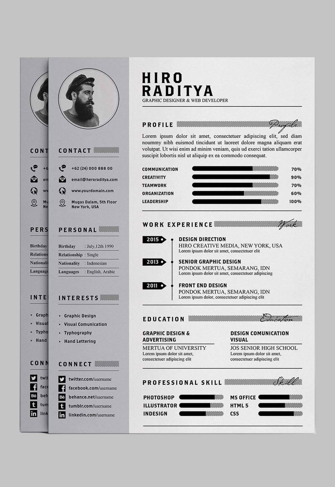 7 Free Editable Minimalist Resume Cv In Adobe Illustrator with regard to measurements 1088 X 1582