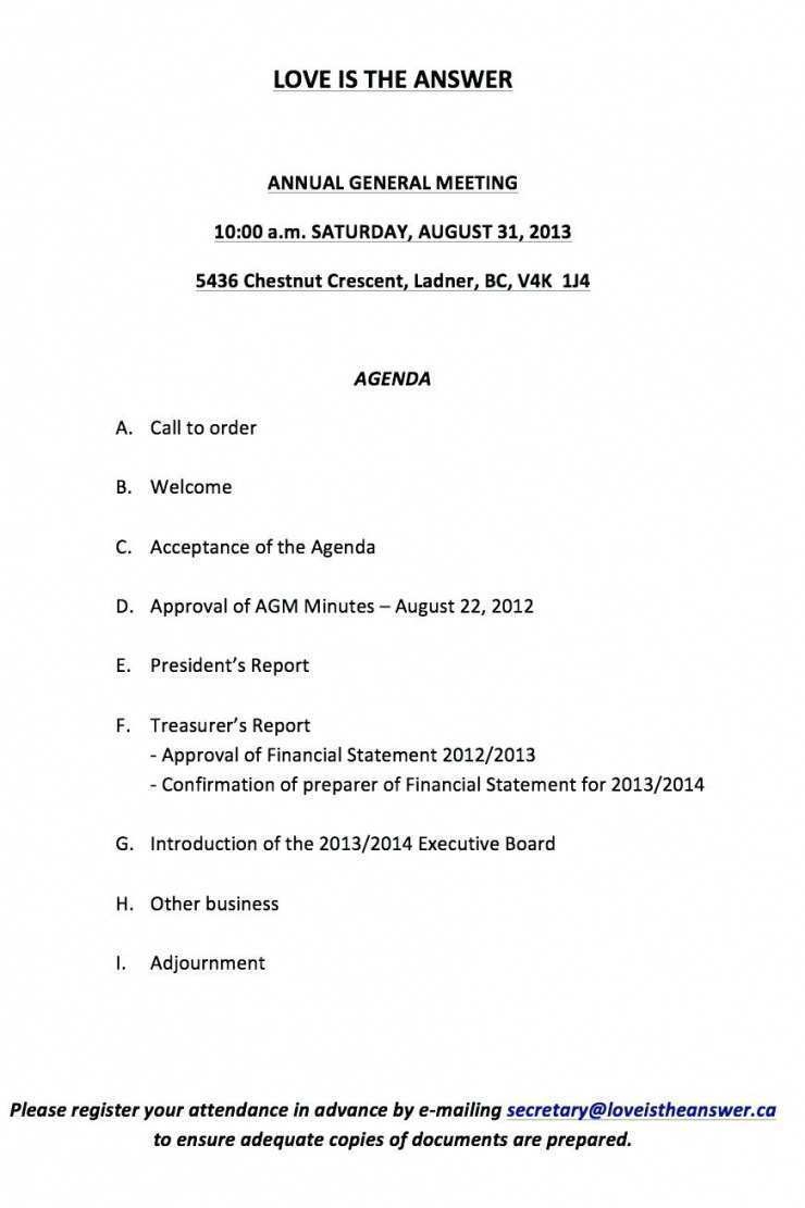 71 The Best Agm Meeting Agenda Template Photo For Agm for size 740 X 1111