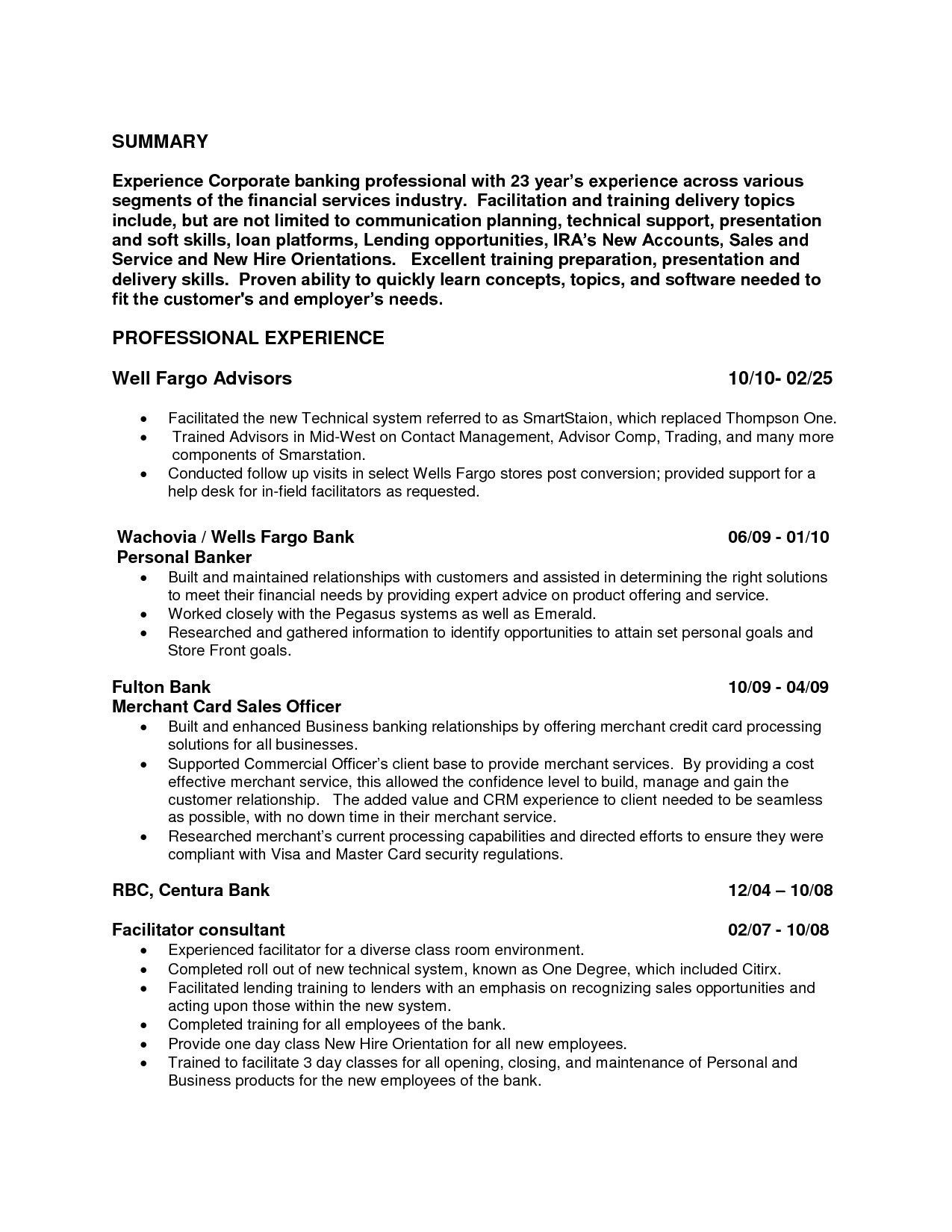 76 Best Of Stock Of Private Banker Resume Examples regarding dimensions 1275 X 1650