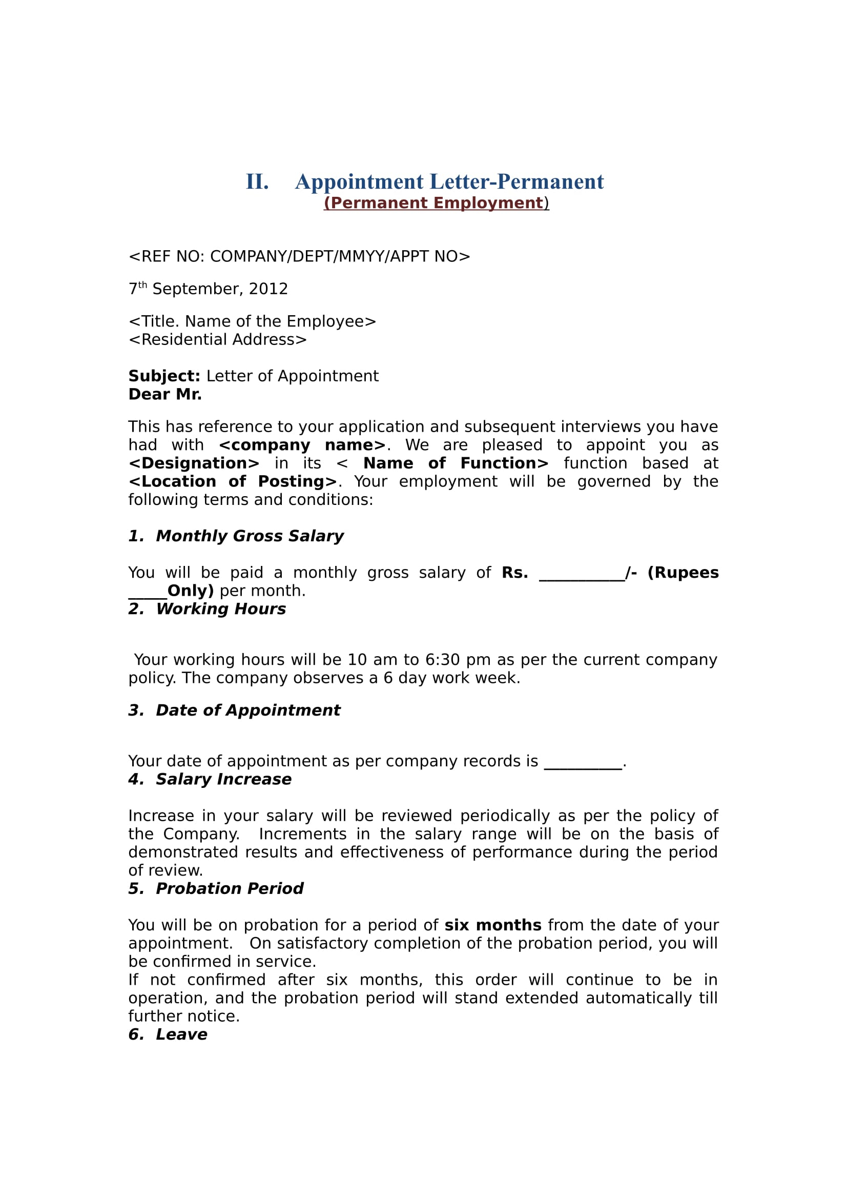 8 Appointment Letter Examples Doc Examples within dimensions 1653 X 2339