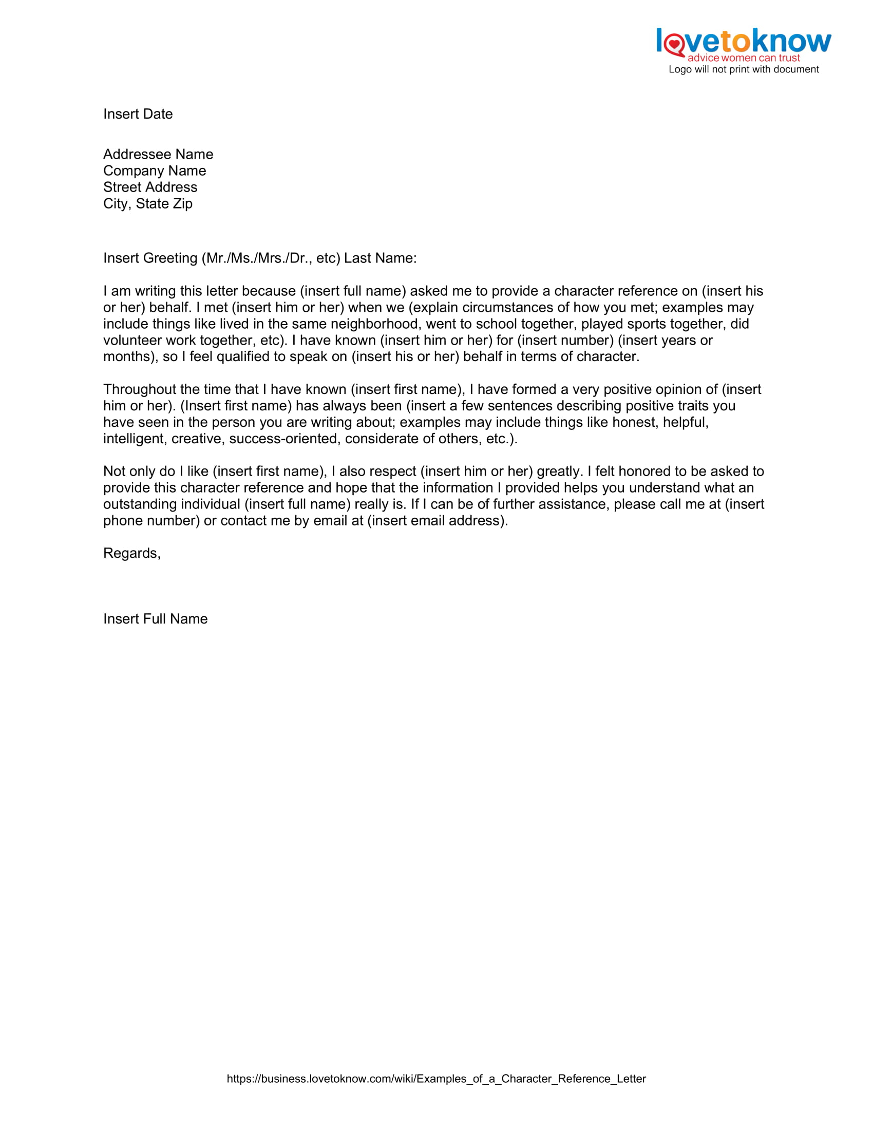 Sample Letter Of Recommendation Based On Character Invitation 