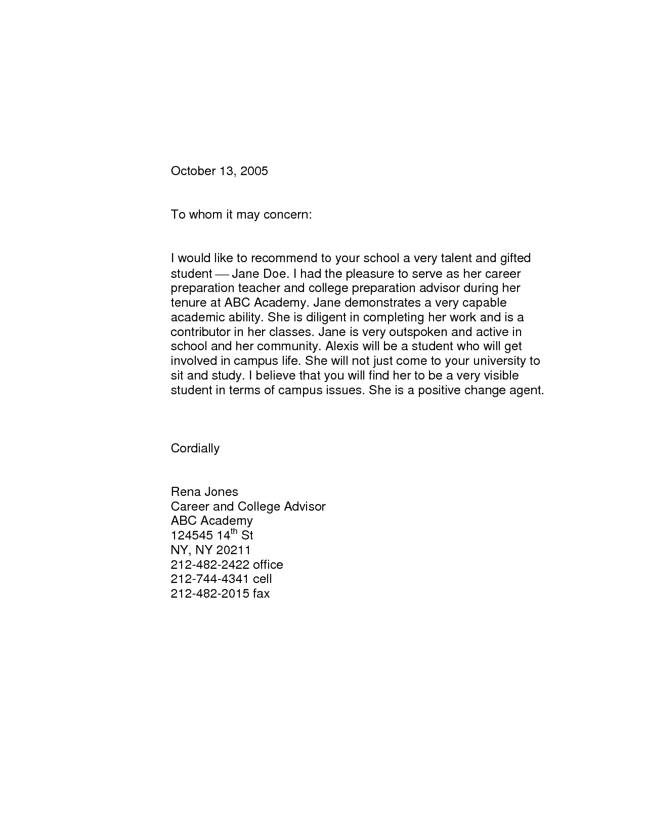 8 Samples And Tips To Write Letter Of Recommendation in size 1275 X 1650