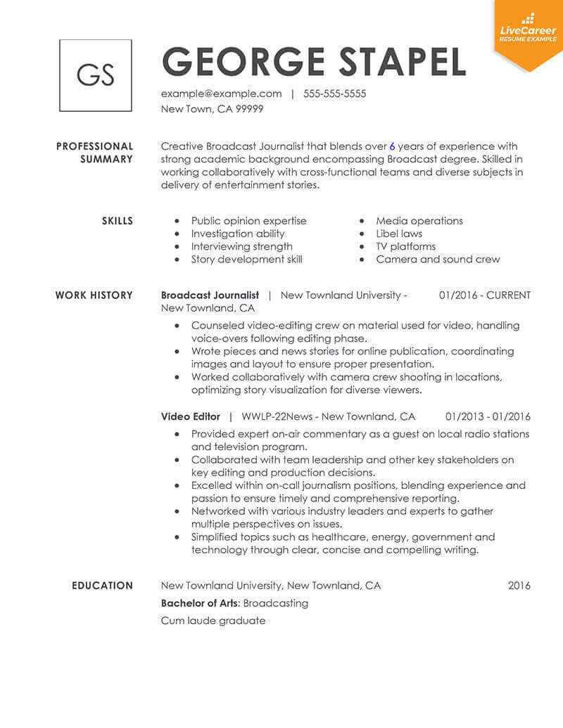 9 Best Resume Formats Of 2019 Livecareer in sizing 800 X 1035