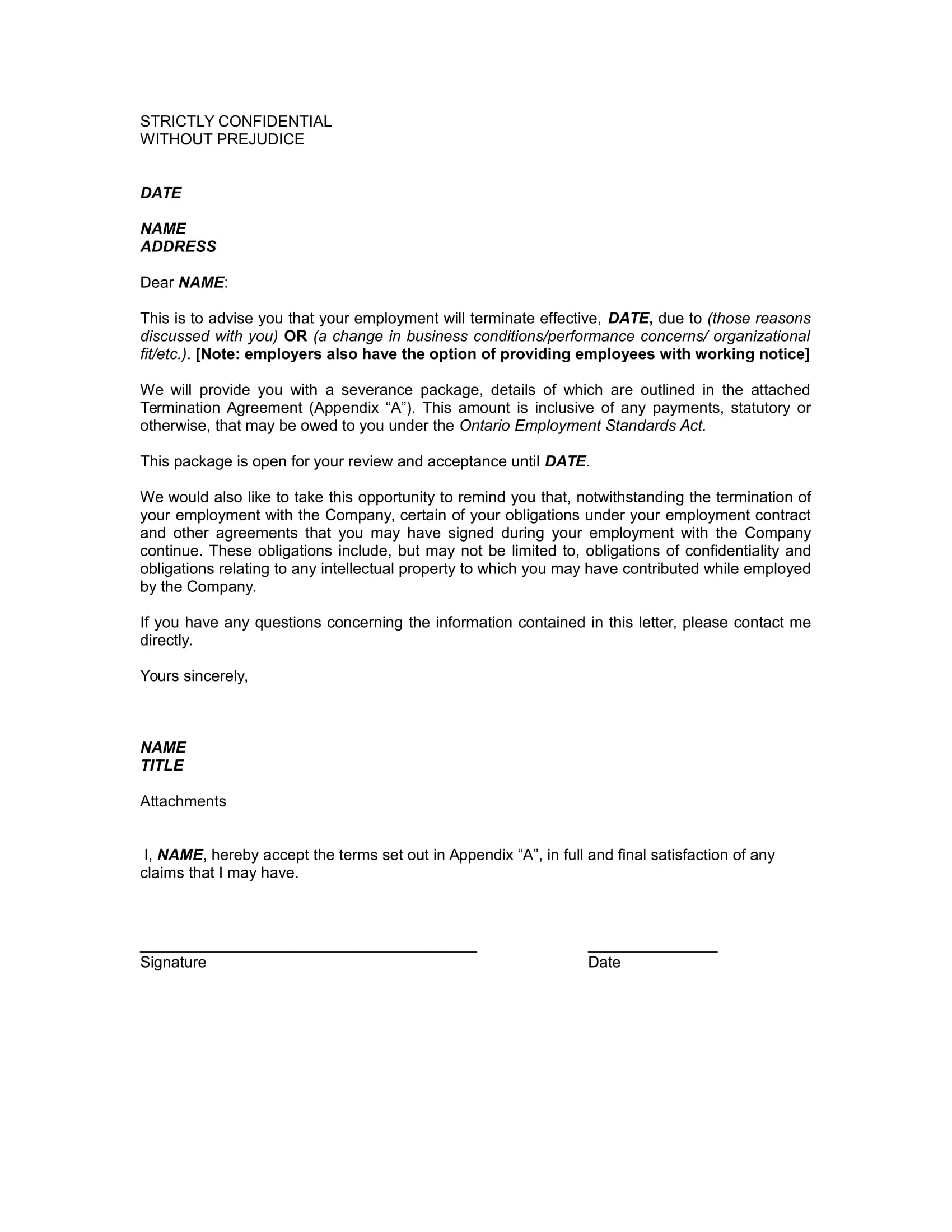 9 Examples Of Employee Termination Letter Template Pdf pertaining to sizing 1700 X 2200