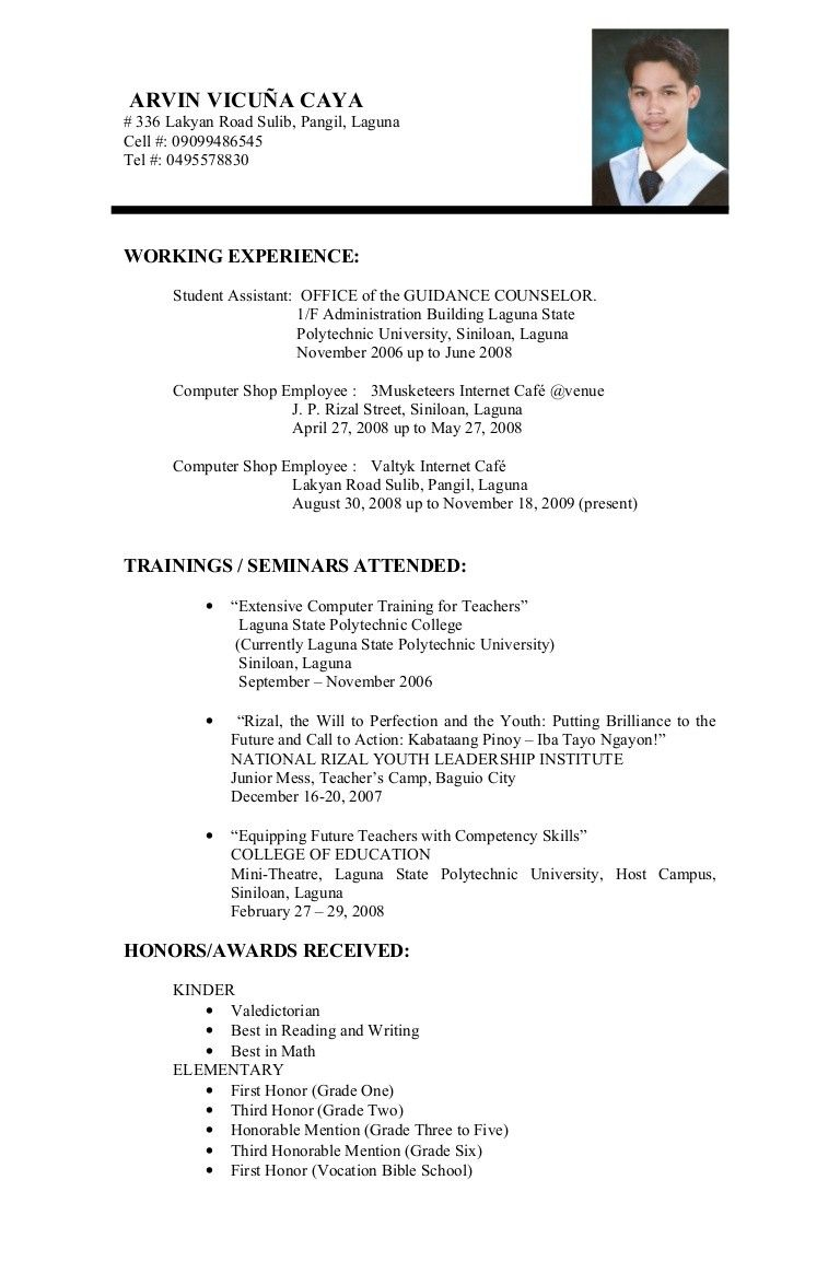 9 Resume Examples For College Students With Work Experience for measurements 768 X 1175