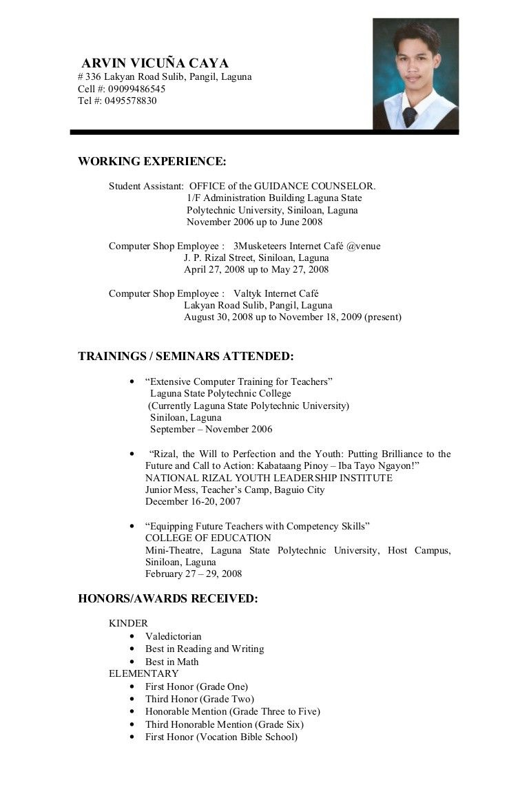 9 Resume Examples For College Students With Work Experience within size 768 X 1175