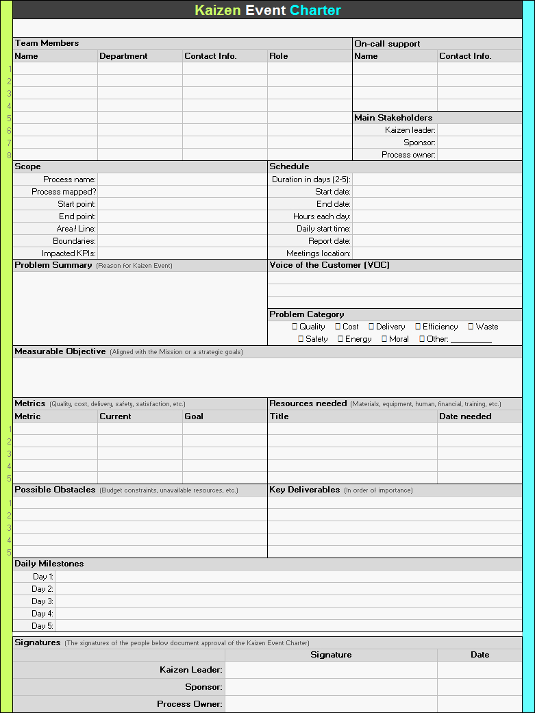93 Blank Kaizen Meeting Agenda Template For Free For Kaizen with measurements 781 X 1041