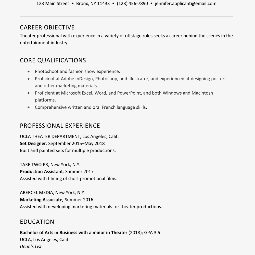 A Good Sample Theater Resume inside proportions 1000 X 1000