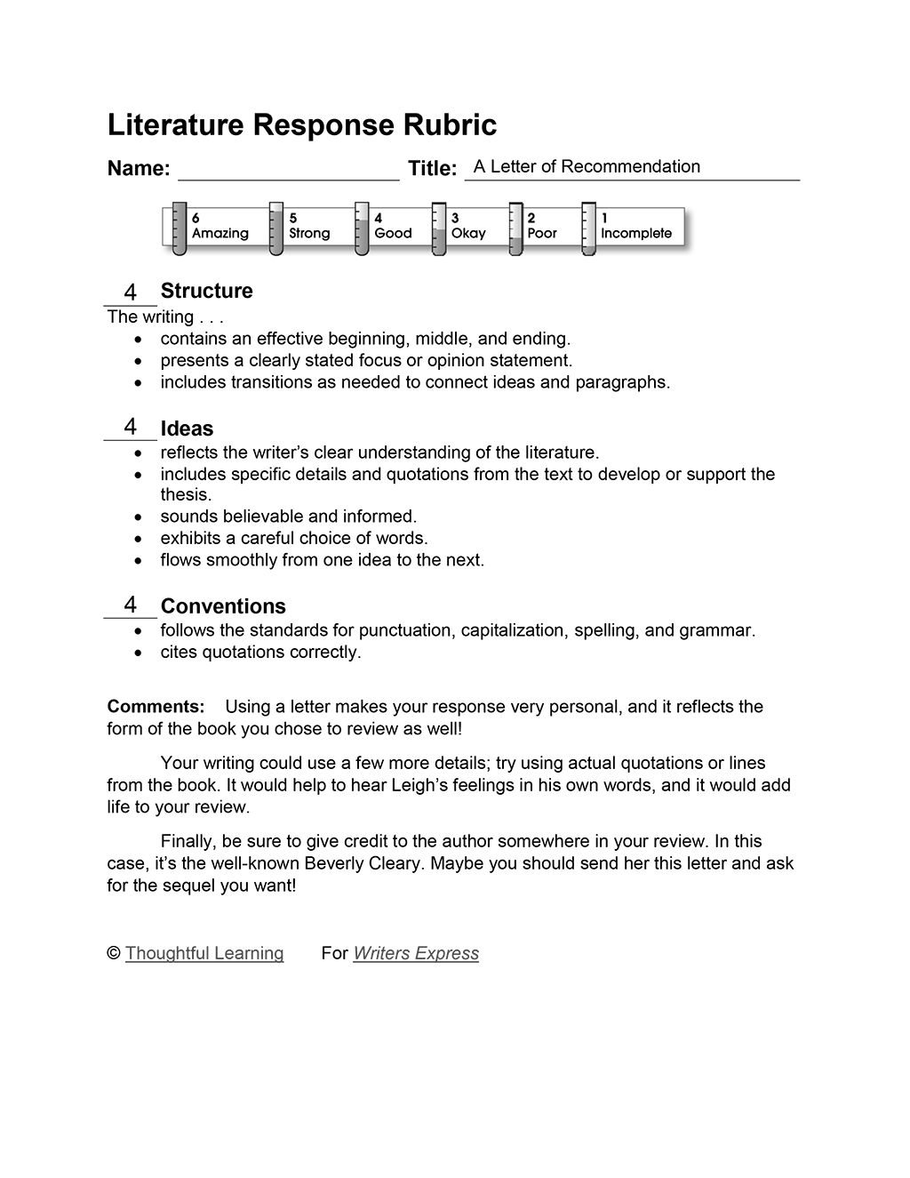 A Letter Of Recommendation Thoughtful Learning K 12 with sizing 1024 X 1325