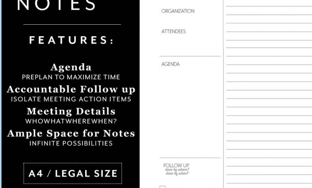 A4 Quick Meeting Notes Minimalist Printable Template For in dimensions 1000 X 1000