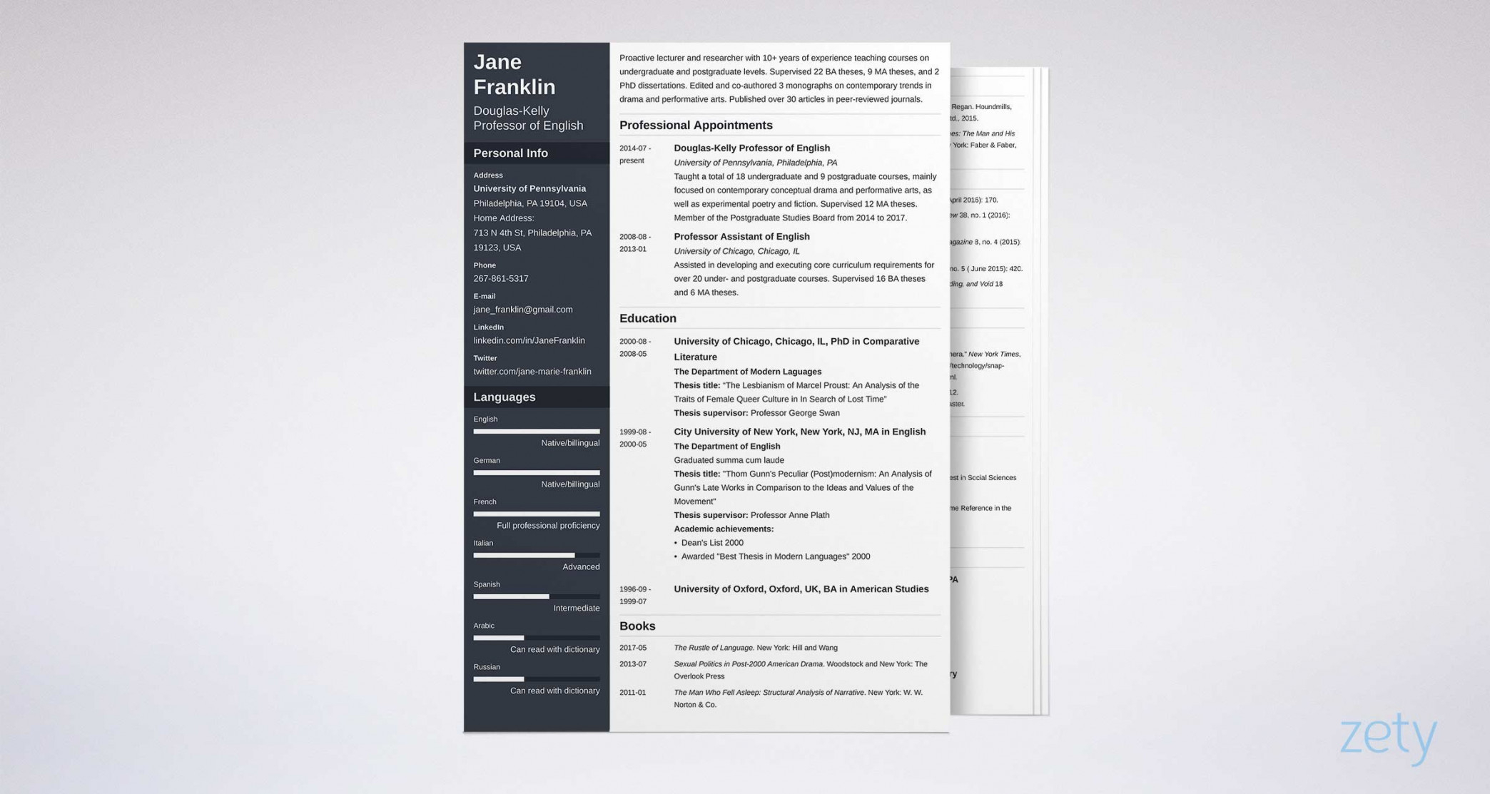 Academic Cv Example Template Writing Guide With 8 with sizing 2088 X 1113