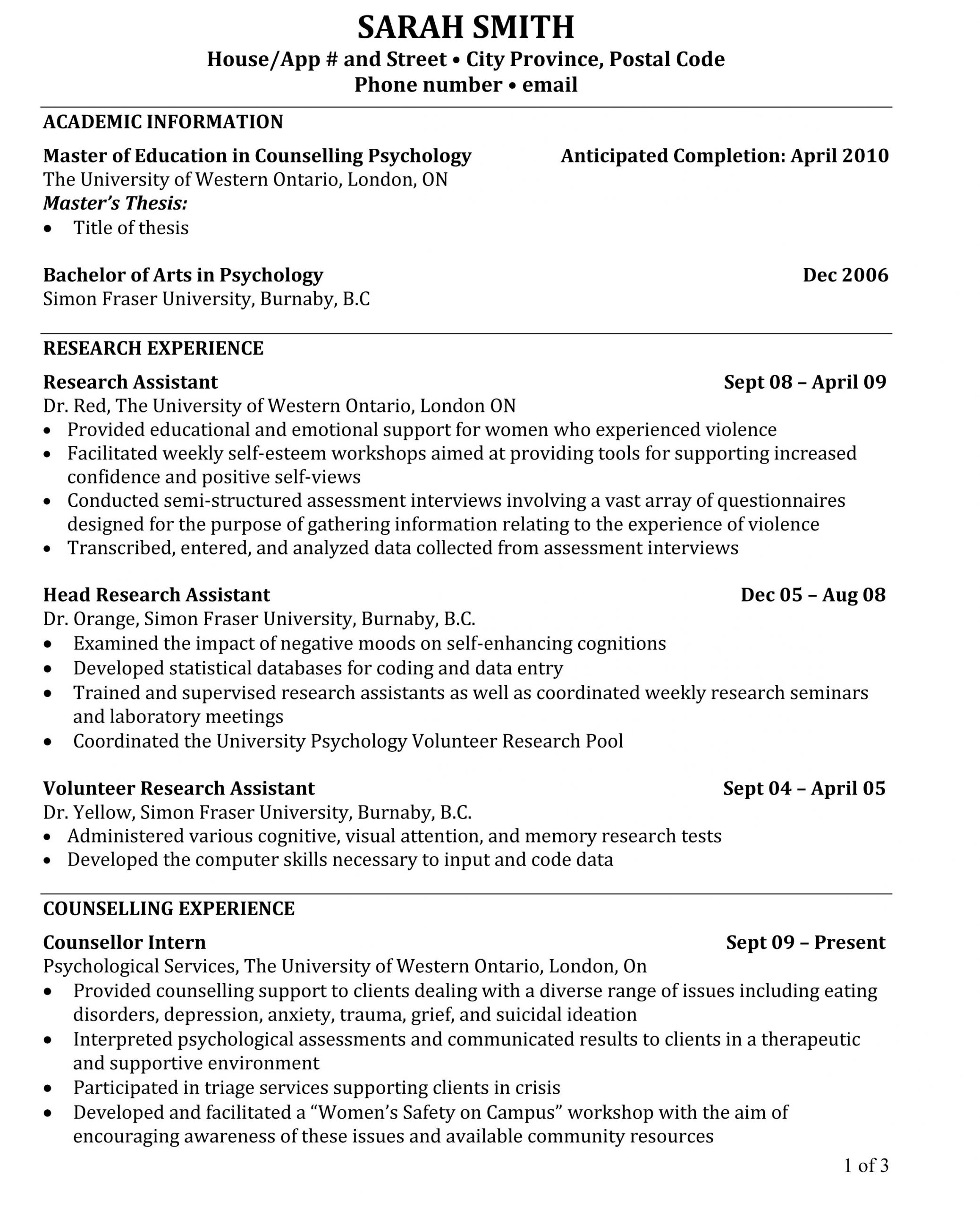 Phd Academic Cv Resume Cv Template Academic Cv Student Resume Gambaran 