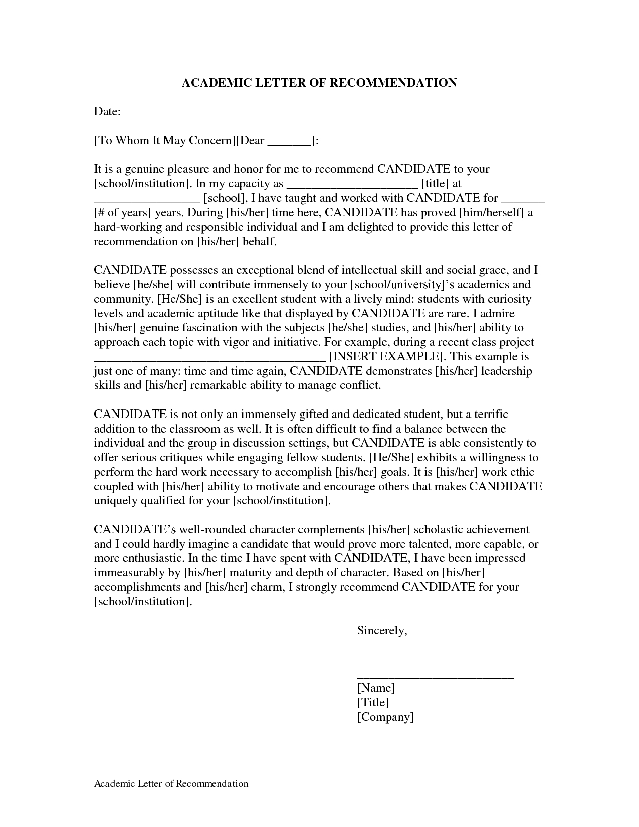 Academic Excellence Letter Of Recommendation Google Search throughout sizing 1275 X 1650