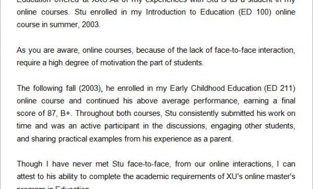 Academic Recommendation Letter For Master Degree Enom in sizing 600 X 700