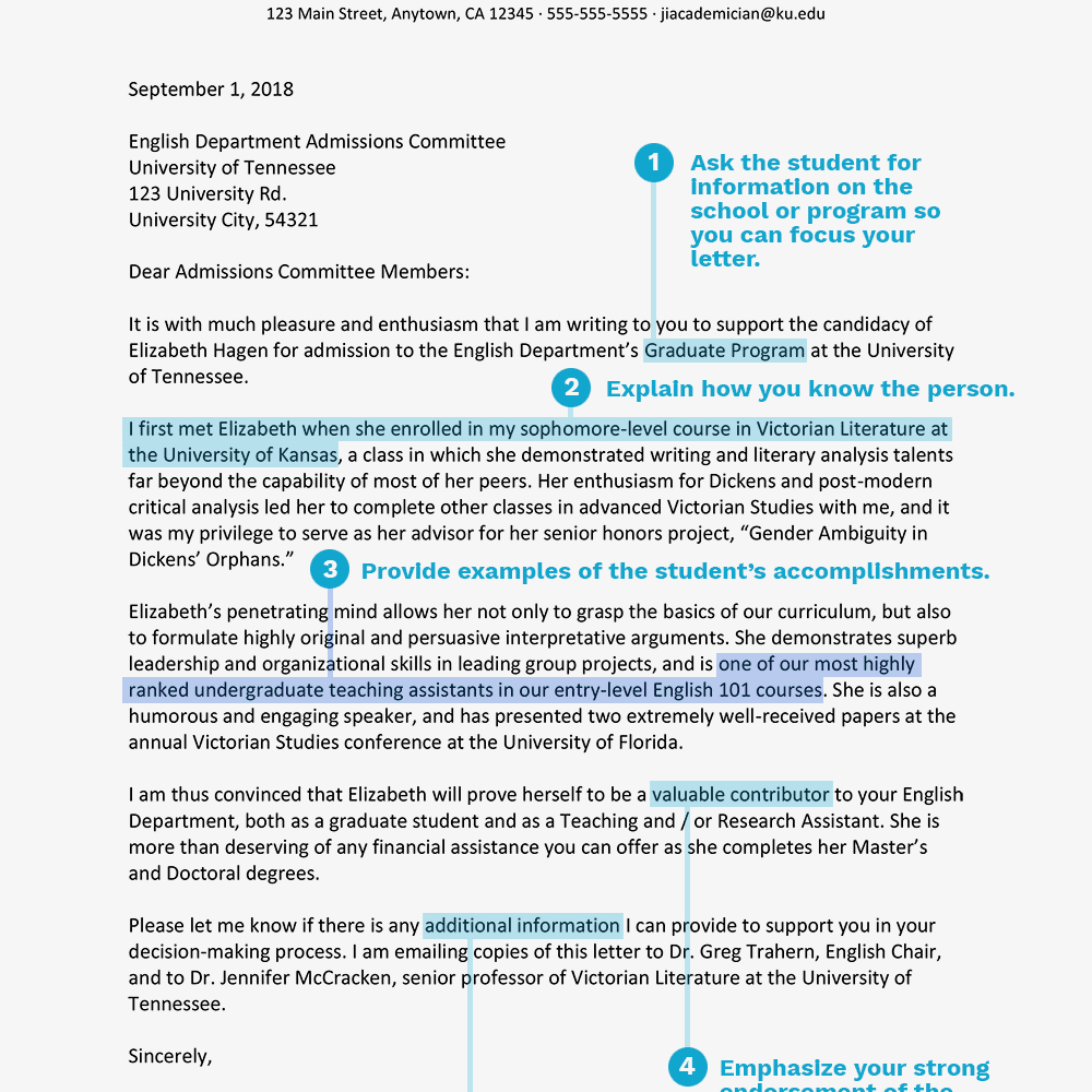 Academic Recommendation Letters with proportions 1000 X 1000