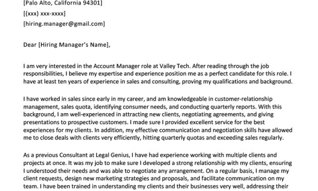 Account Manager Cover Letter Example Resume Genius within measurements 800 X 1132