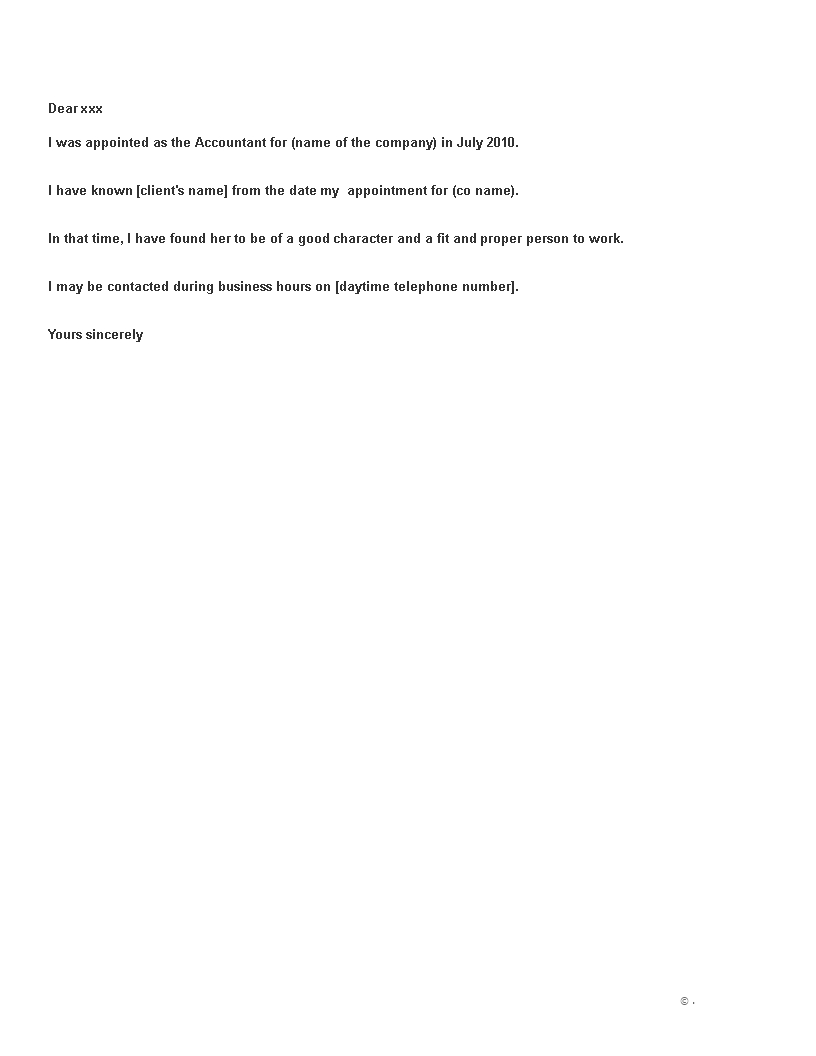 Accountant Reference Letter For Client Templates At inside measurements 816 X 1056
