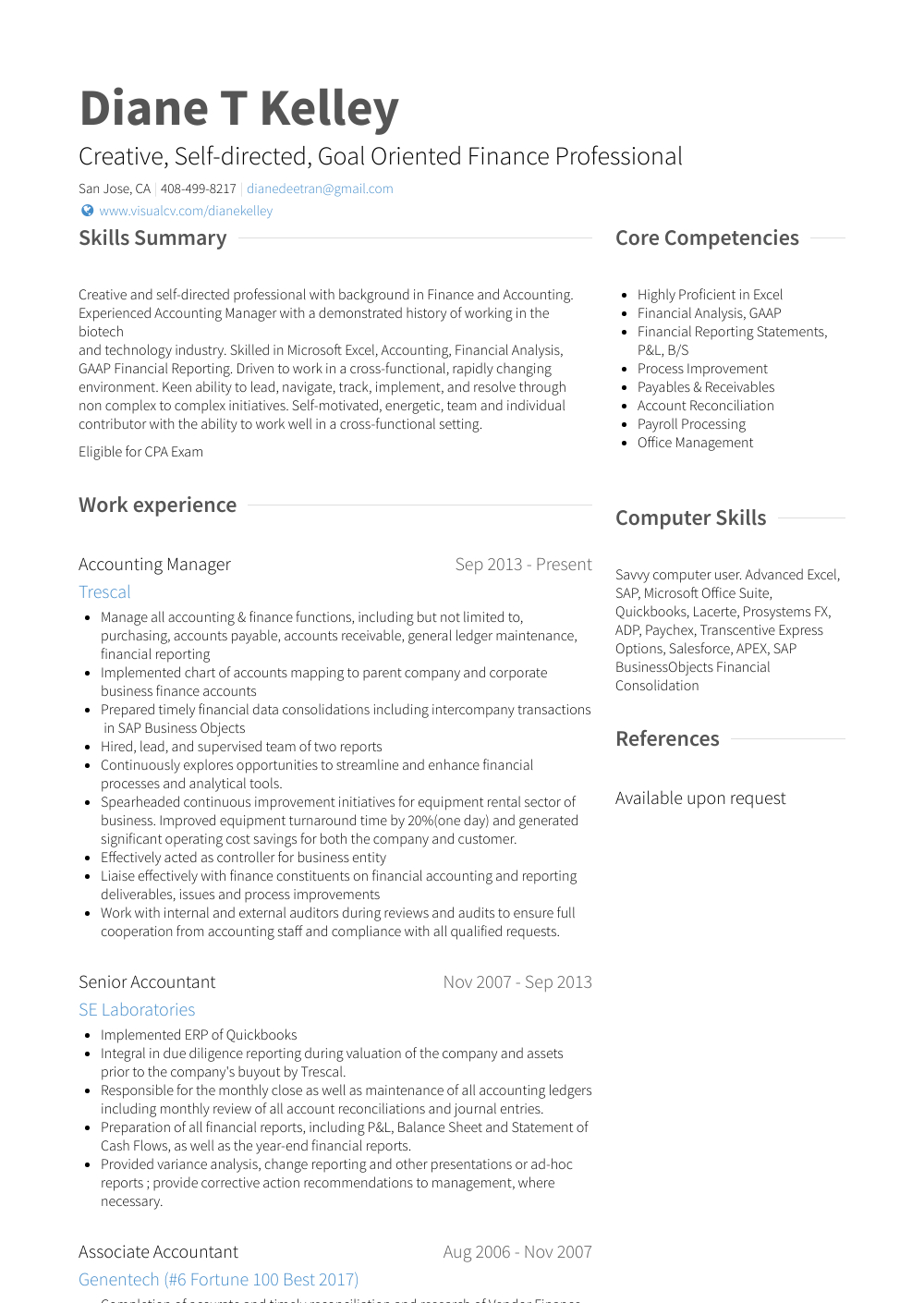 Accounting Manager Resume Samples Enom with measurements 1000 X 1410