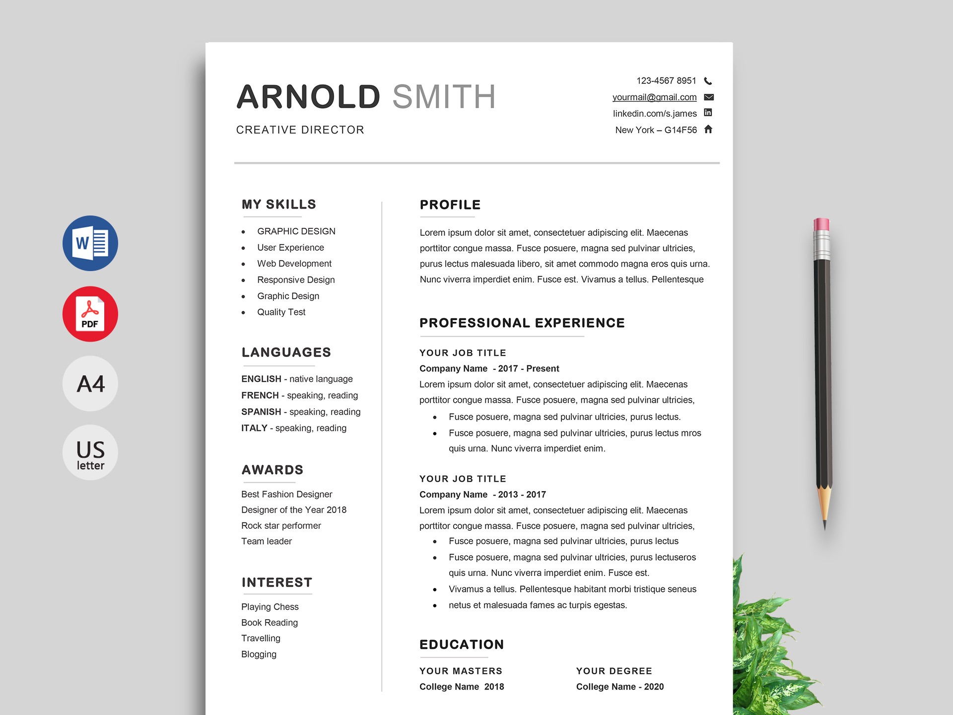 Ace Classic Cv Template Word Resumekraft regarding size 1920 X 1440