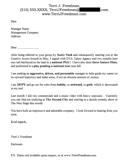 Acting Agency Cover Letter Enom inside sizing 522 X 653