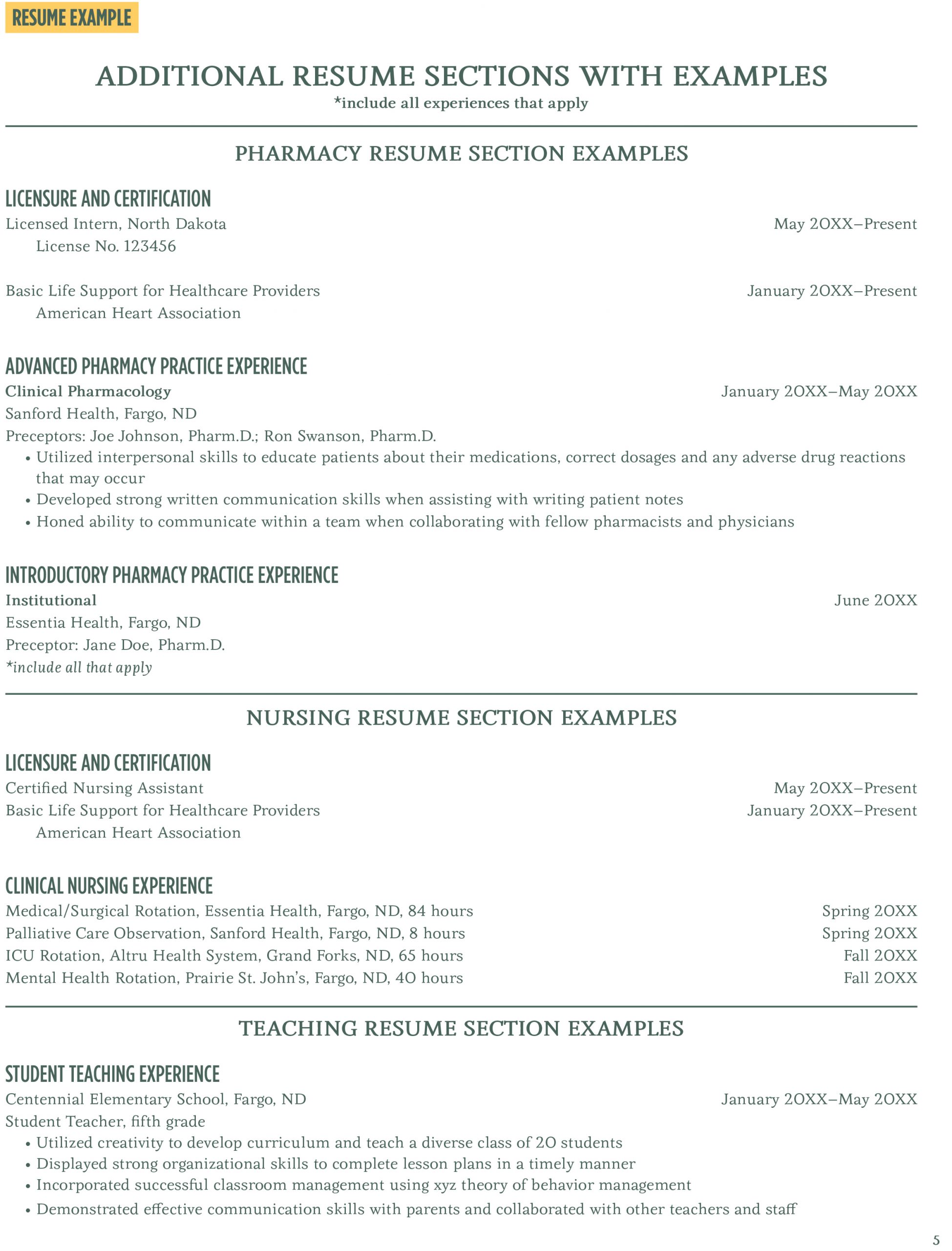 Additional Resume Sections With Examples Career And with measurements 2348 X 3084